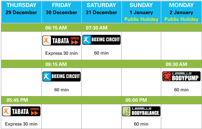 BHF Christmas Timetable 2016 wk2