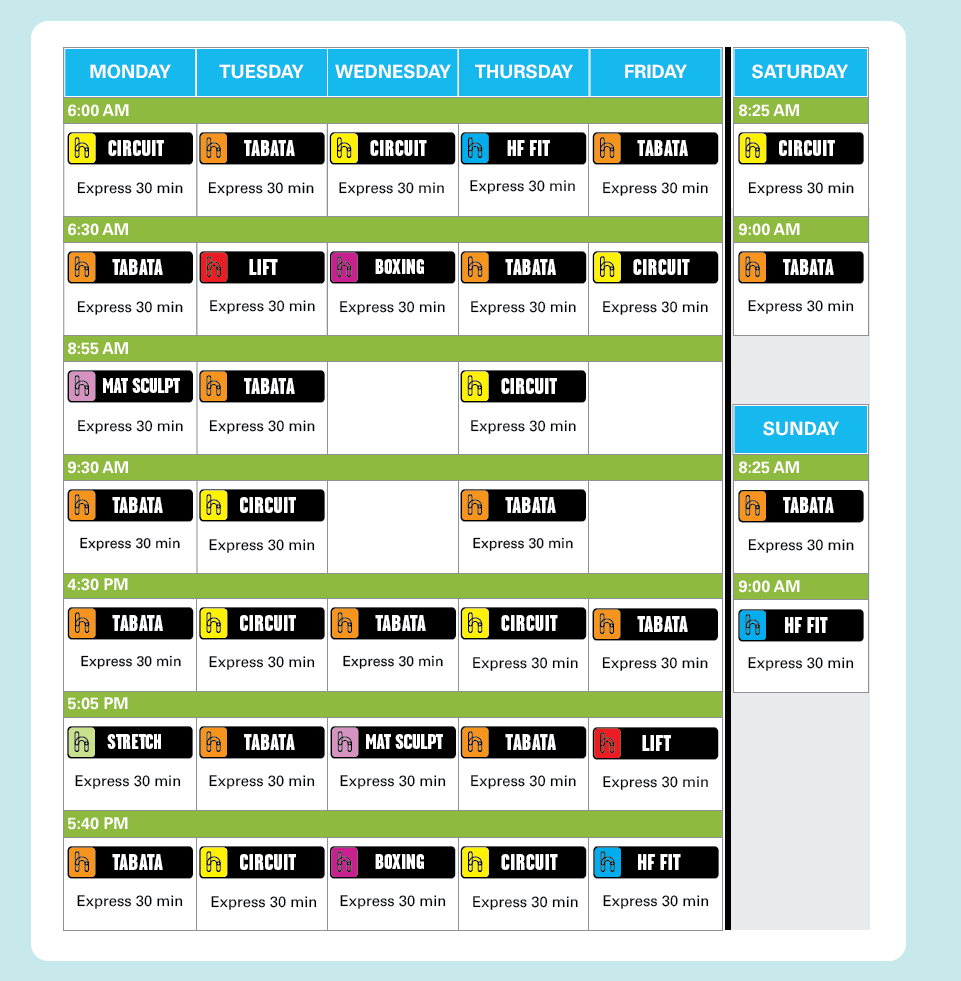 HF Timetable August 2025